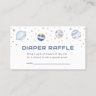 Astronaut Space Baby Shower Diaper Raffle Card