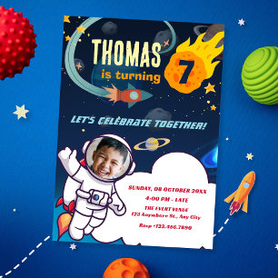 Astronaut space birthday  invitation