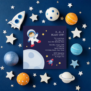 Astronaut Space Birthday Party Invitation