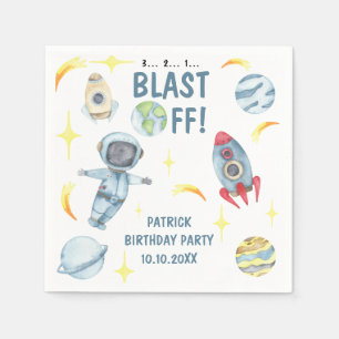 Astronaut Space Birthday Party  Napkin