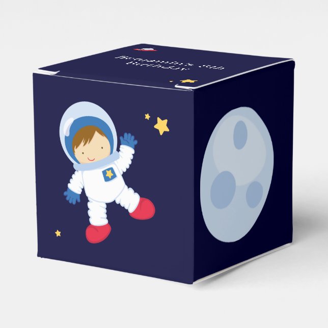 Astronaut Space Birthday Party Personalised Favour Box (Front Side)