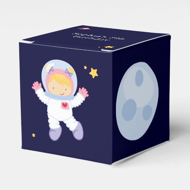 Astronaut Space Birthday Party Personalised Favour Box (Front Side)