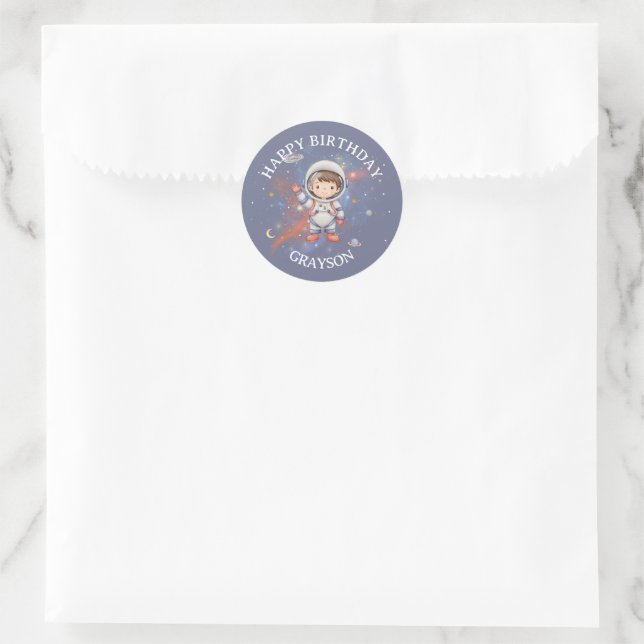 Astronaut Space Birthday Sticker (Bag)