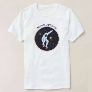 Astronaut space boarding fun playful T-Shirt