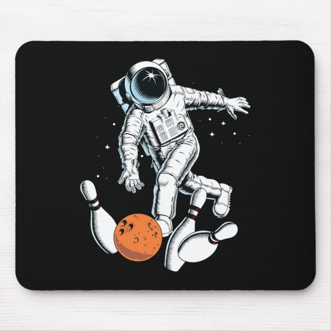 Astronaut Space Bowling Cool Astronaut Bowling Lov Mouse Mat (Front)