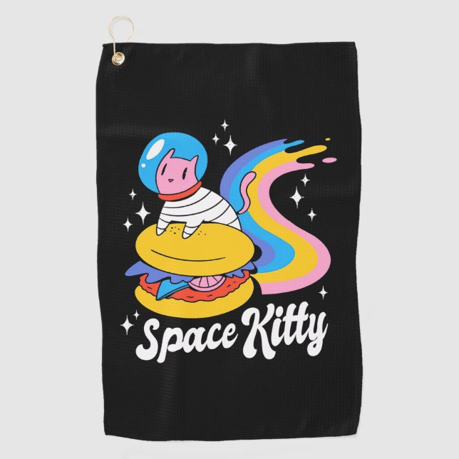 Astronaut Space Cat Golf Towel (Front)