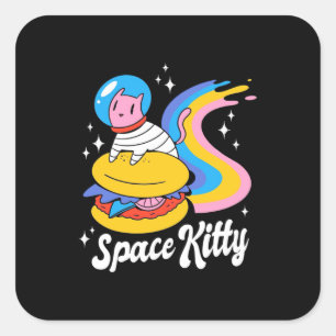Astronaut Space Cat Square Sticker