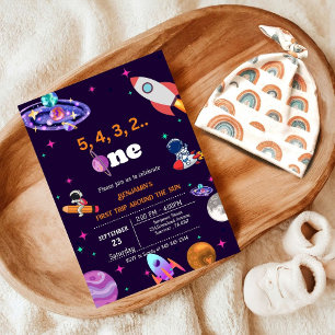 Astronaut Space first trip around the sun birthday Invitation