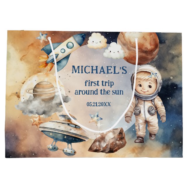 Astronaut Space First Trip Around The Sun Gift Bag (Back)