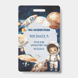 Astronaut Space First Trip Around The Sun ID Card Badge