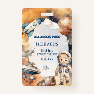 Astronaut Space First Trip Around The Sun ID Card ID Badge