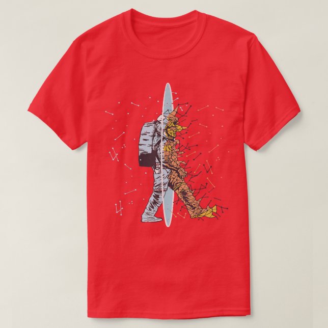 Astronaut Space floating Moon Mars Planets T-Shirt (Design Front)