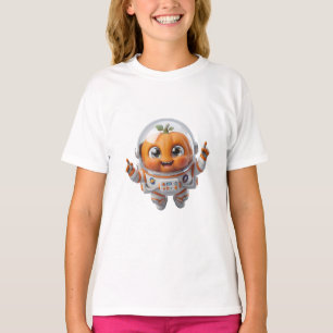 Astronaut Space Halloween Pumpkin Illustration T-Shirt