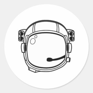 Astronaut Space Helmet Classic Round Sticker