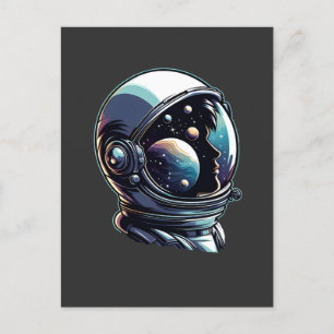 Astronaut Space Helmet Postcard