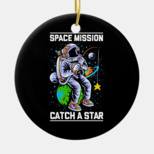 Astronaut Space Mission Catch A Star Ceramic Tree Decoration