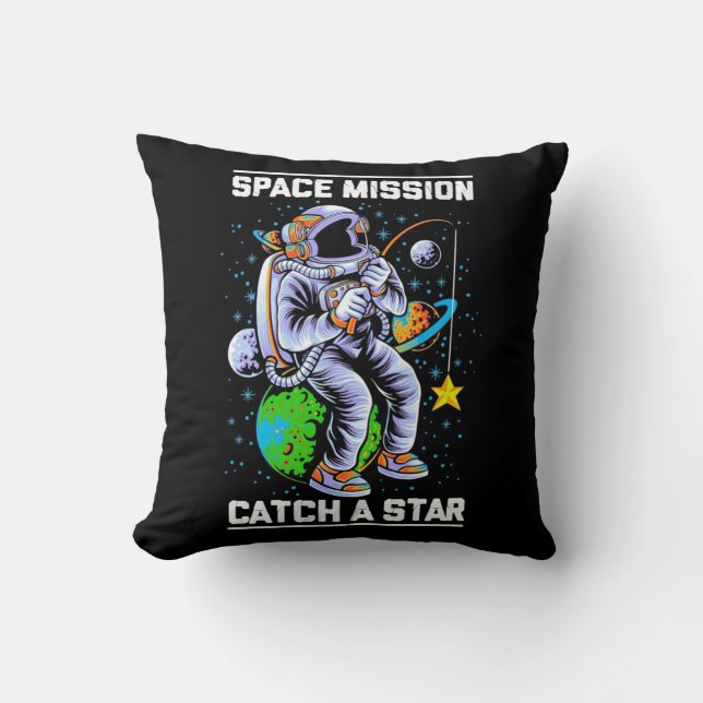 Astronaut Space Mission Catch A Star Cushion (Front)