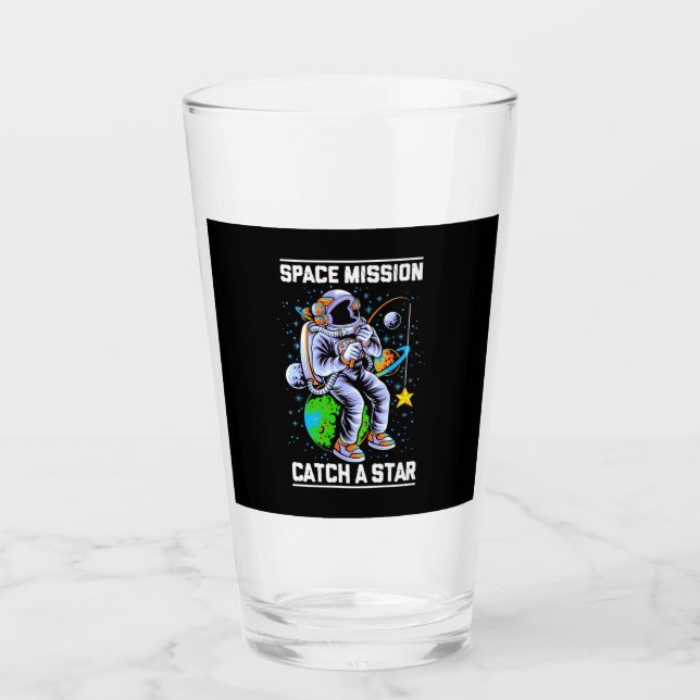 Astronaut Space Mission Catch A Star Glass (Front)