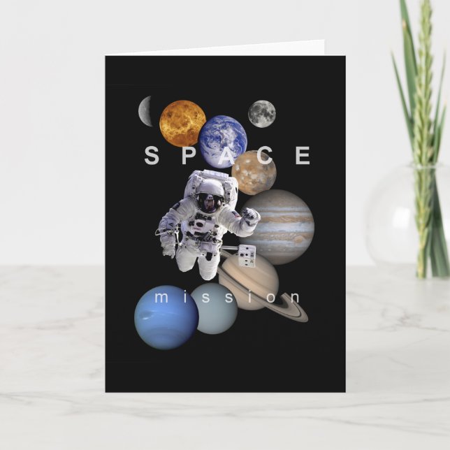 astronaut space mission solar system planets card (Front)