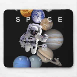 astronaut space mission solar system planets mouse mat
