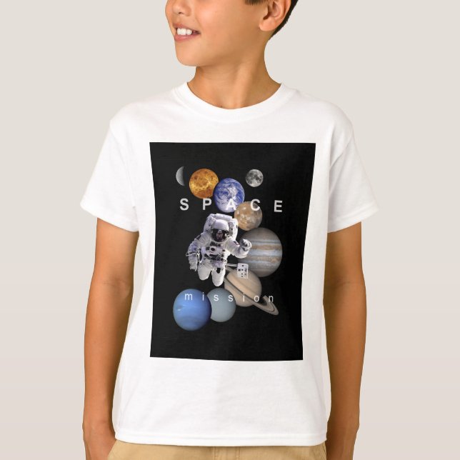 astronaut space mission solar system planets T-Shirt (Front)
