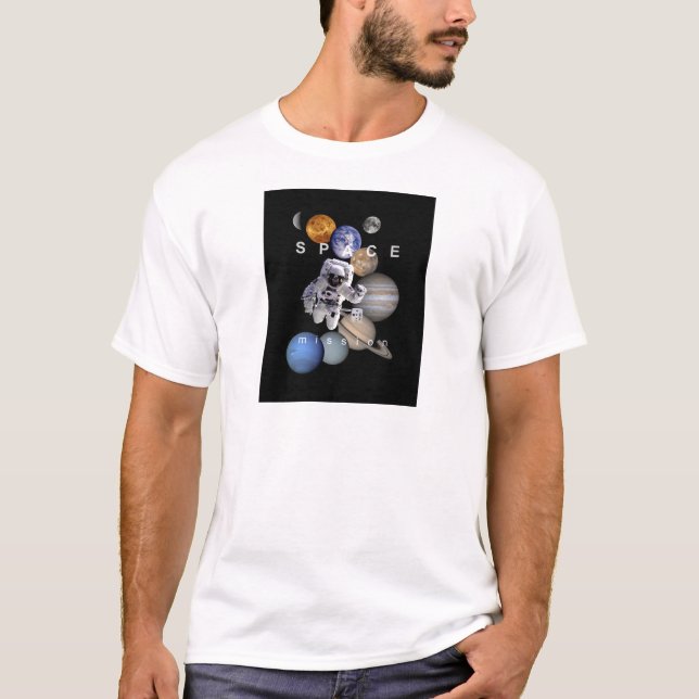 astronaut space mission solar system planets T-Shirt (Front)