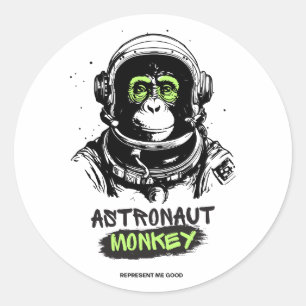 Astronaut Space Monkey Authentic High quality  Classic Round Sticker