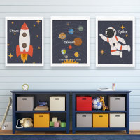 Astronaut Space Nursery Decor Custom Text Name