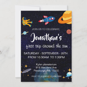 Astronaut space party invitation