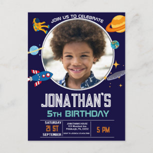 Astronaut space party postcard