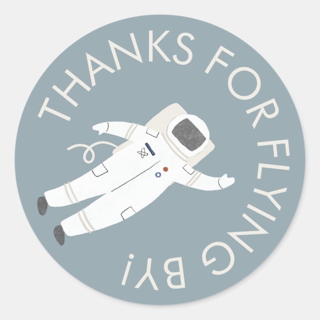 Astronaut Space Party Thank You Favour Sticker (Front)