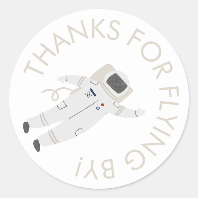 Astronaut Space Party Thank You Favour Sticker (Front)