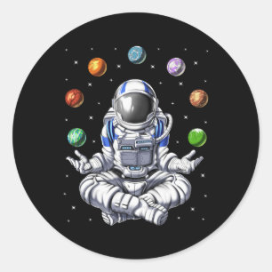Astronaut Space Planets Meditation Yoga Spiritual Classic Round Sticker