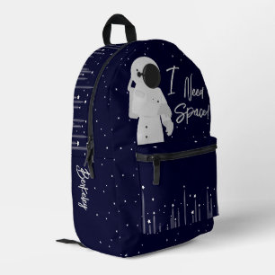 Astronaut Space Pun Teen Name Printed Backpack