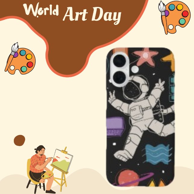 Astronaut Space Rocket Doodle Case-Mate iPhone Case (Creator Uploaded)