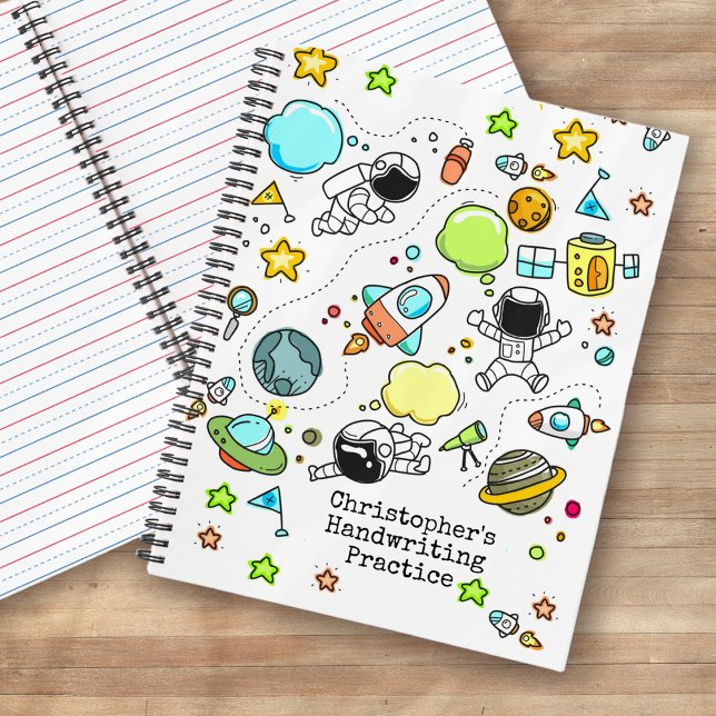 Astronaut Space Rockets Handwriting Notebook (Creator Uploaded)