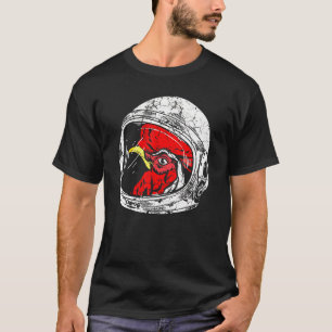 Astronaut Space Rooster Chicken Animal Planets T-Shirt