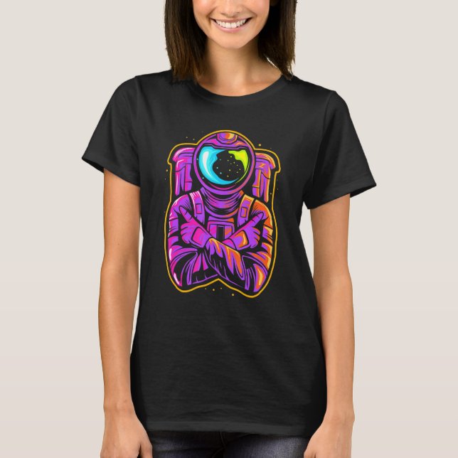 Astronaut Space Spaceman Moon Mars Planets T-Shirt (Front)