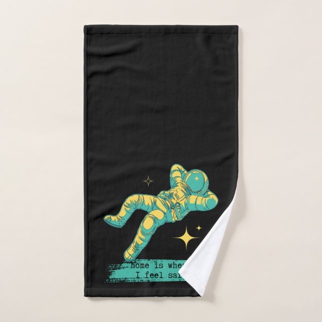 Astronaut Space Stars Home is Where I Feel Safe Bath Towel Set (Hand Towel)