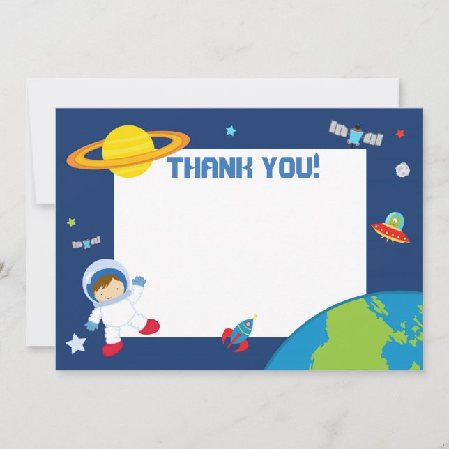Astronaut Space Thank You Card Blank (Front)