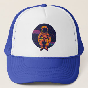 Astronaut Space Trucker Hat – Retro Cosmic Graphic
