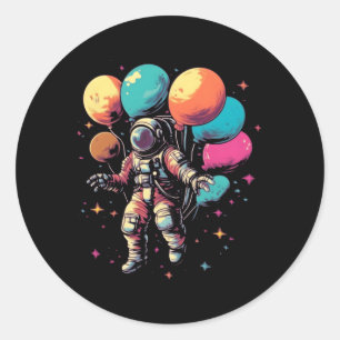 Astronaut Space Universe Planets Galaxy Classic Round Sticker