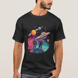 Astronaut Space Universe Planets Galaxy T-Shirt