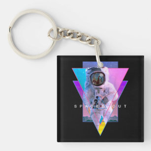 Astronaut Spaced Out Aesthetic Vaporwave Outer Spa Key Ring