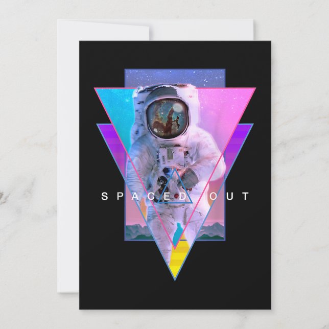 Astronaut Spaced Out Aesthetic Vaporwave Outer Spa Save The Date (Front)