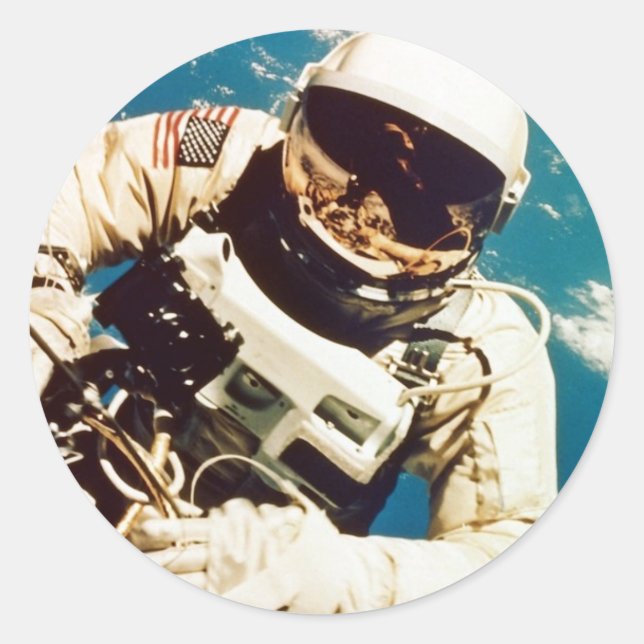 Astronaut Spacewalk Classic Round Sticker (Front)