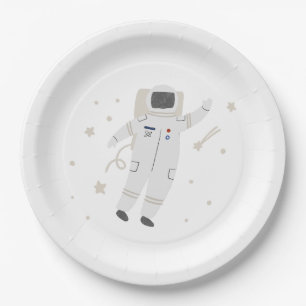 Astronaut & Stars Space Birthday Party Paper Plate