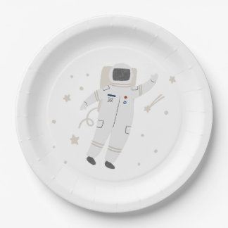 Astronaut & Stars Space Birthday Party Paper Plate