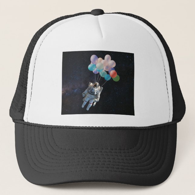 Astronaut Stars & Space Colourful Balloons Trucker Hat (Front)