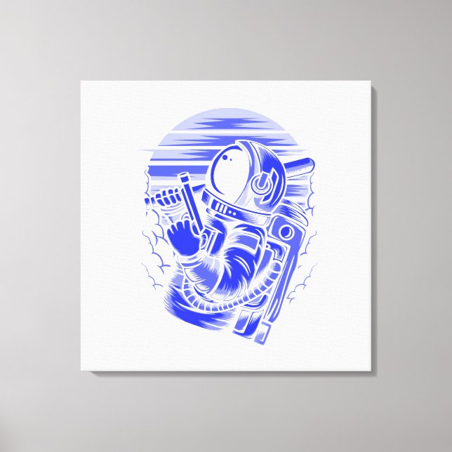 Astronaut Status Stretched Canvas Print (Front)